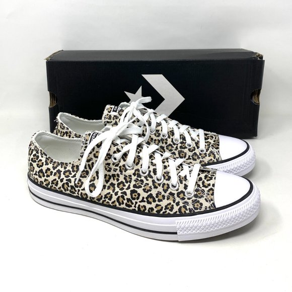 💖MEGA SALE💖Converse Ctas OX Men's Low Top Black White Leopard Canvas 166260F - Picture 8 of 10